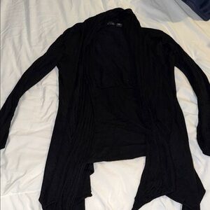 Soft Black Open-Front Women's Cardigan Sweater